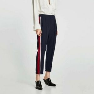 NEW Zara Navy Side Stripe Jogger Trouser Pants